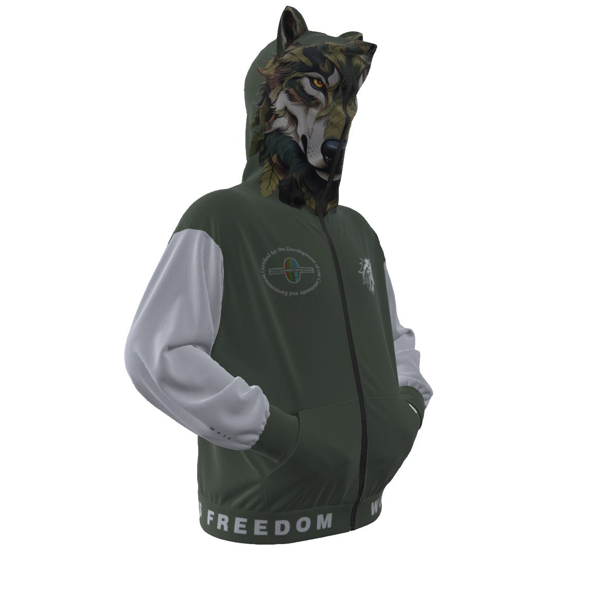 Limitless Wolf Hood - White & Camo