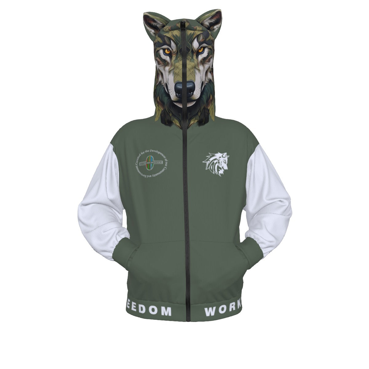 Limitless Wolf Hood - White & Camo