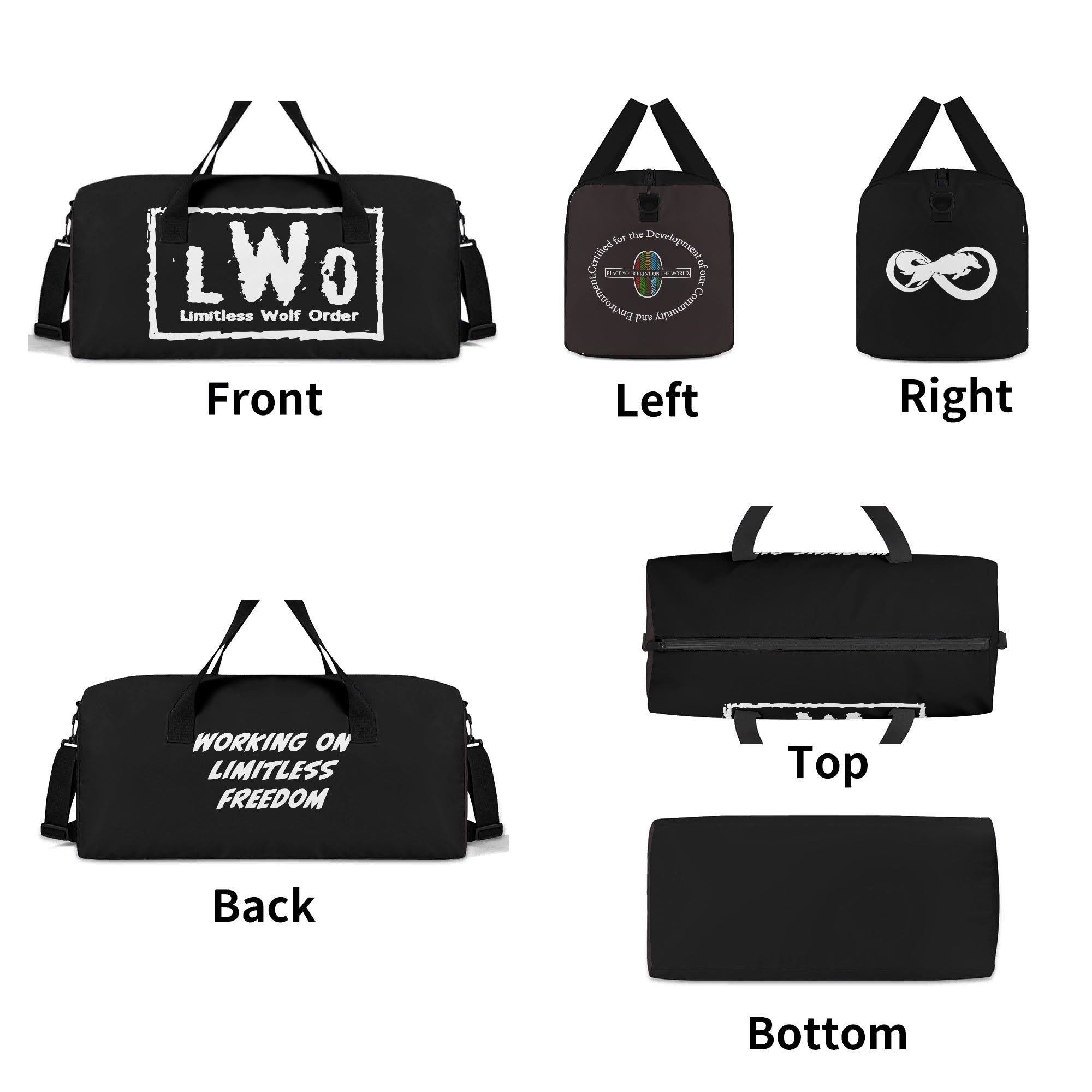 Working On Limitless Freedom Travel Duffel + Gym Tote Bag