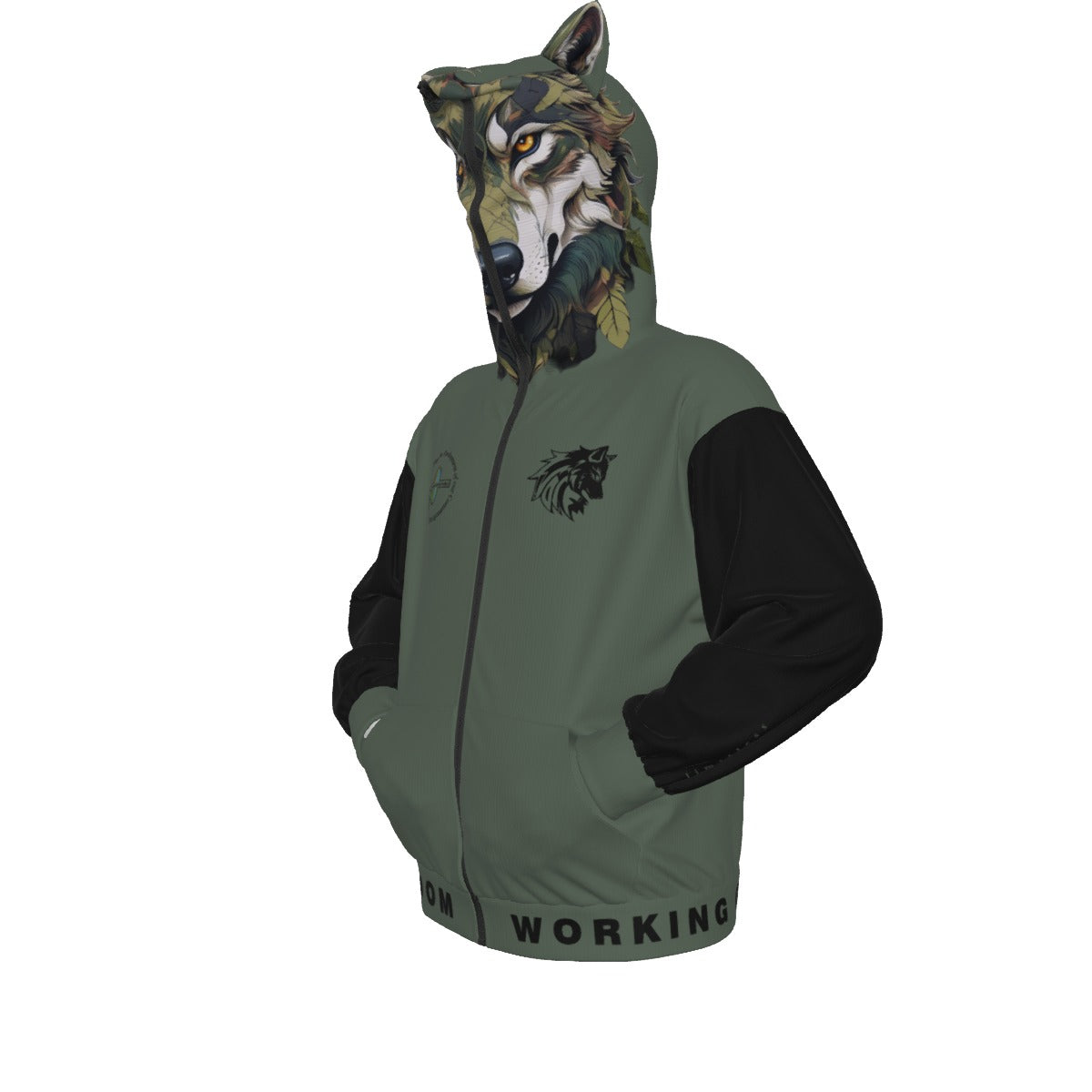 Limitless Wolf Hood - Camo Green