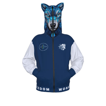 Limitless Wolf Hood - White & Blue