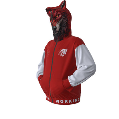 Limitless Wolf Hood- White & Red