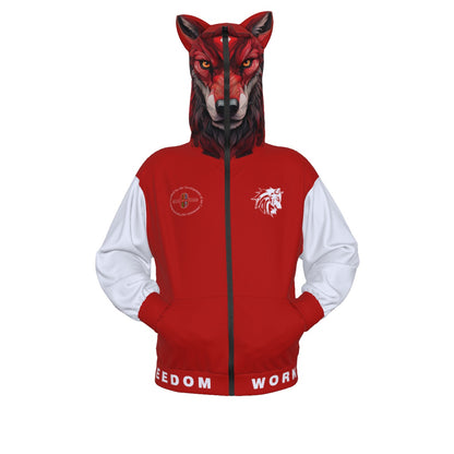 Limitless Wolf Hood- White & Red