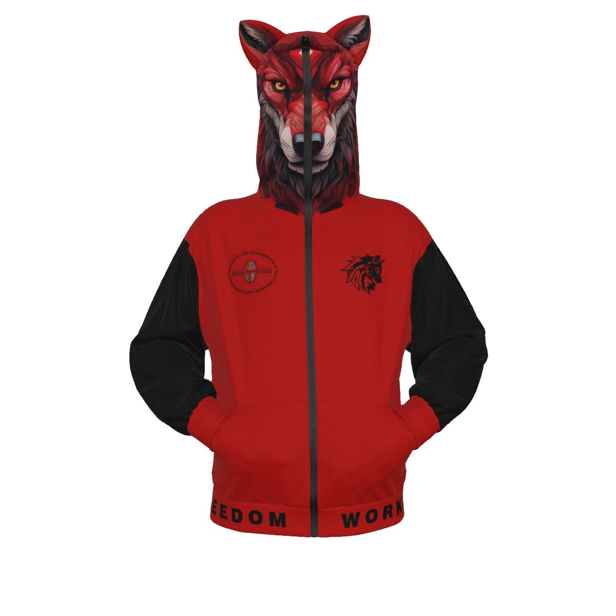 Limitless Wolf Hood - Black & Red