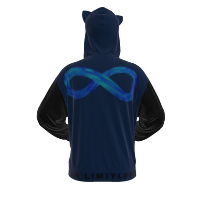 Limitless Wolf Hood - Black & Blue