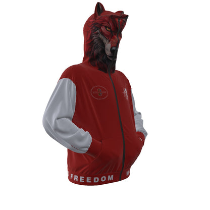 Limitless Wolf Hood- White & Red