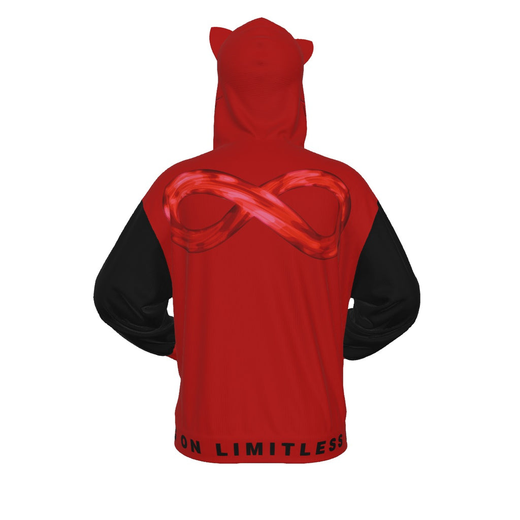 Limitless Wolf Hood - Black & Red