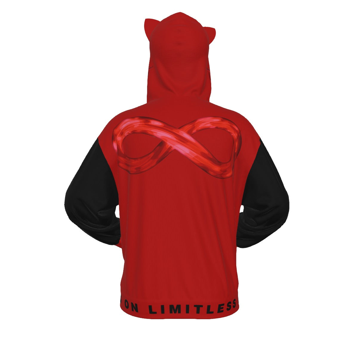 Limitless Wolf Hood - Black & Red