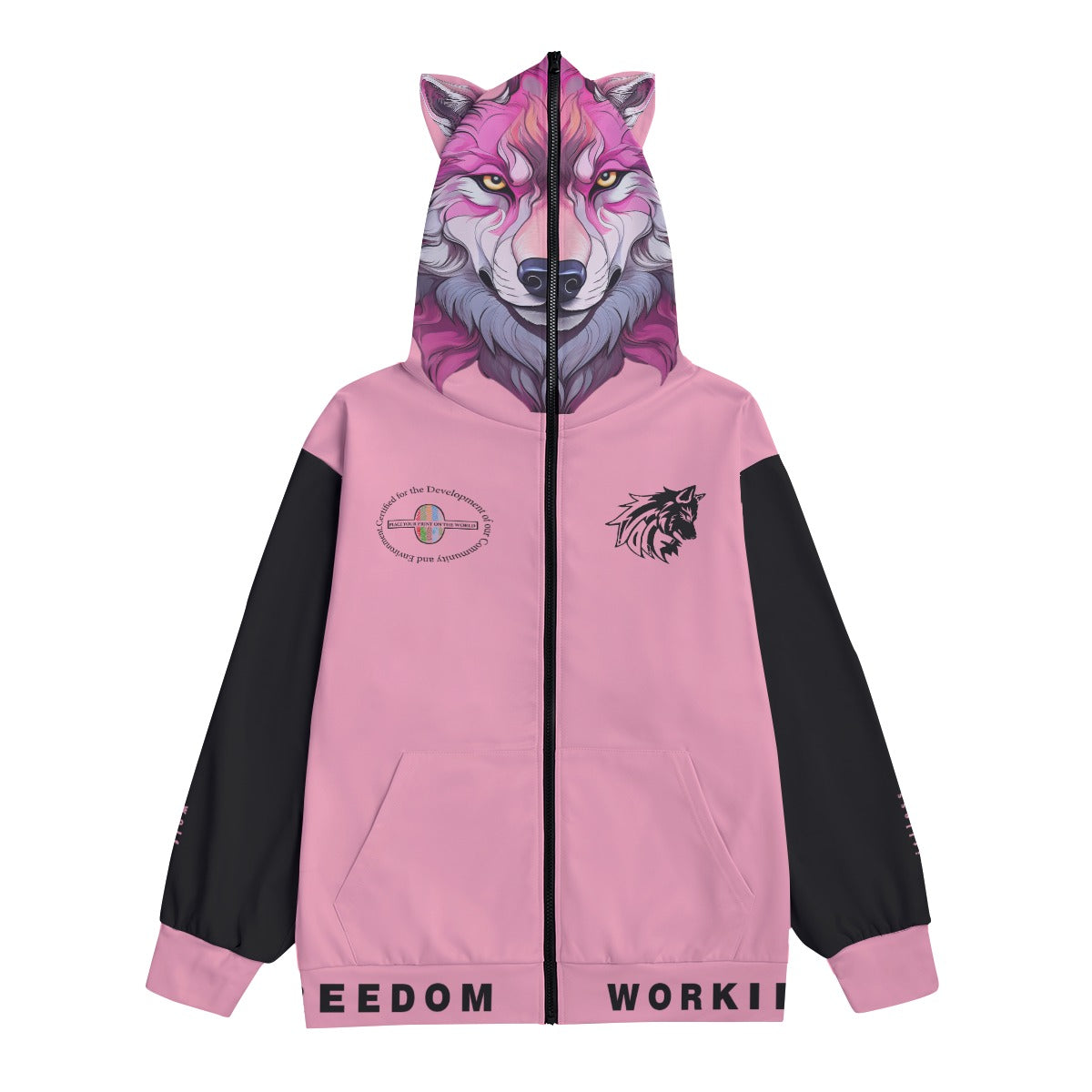 Limitless Wolf Hood - Pink & Black