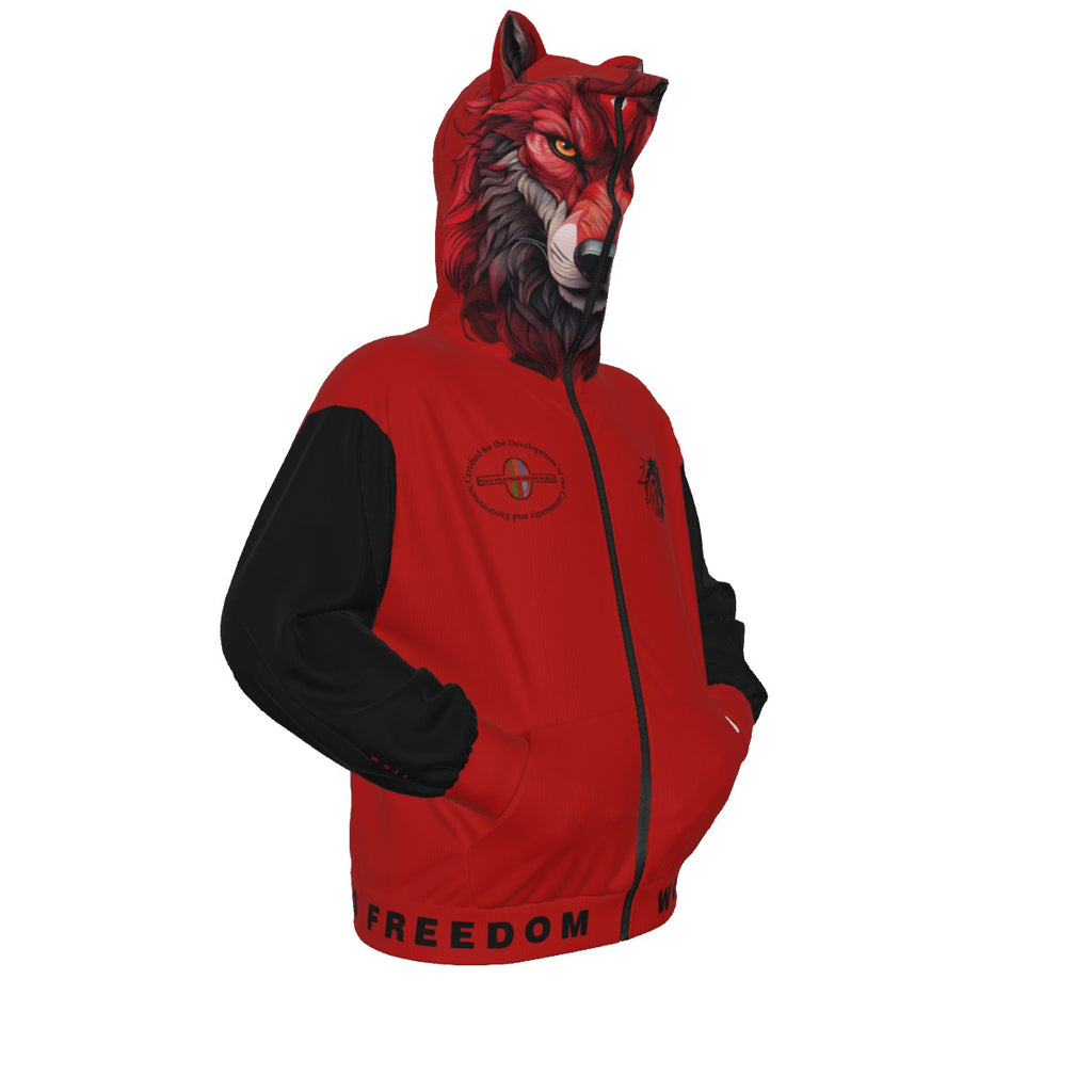 Limitless Wolf Hood - Black & Red