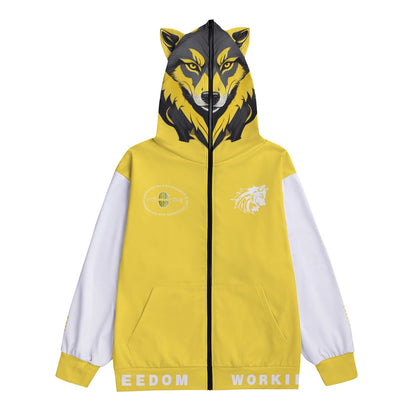 Limitless Wolf Hood - White & Yellow