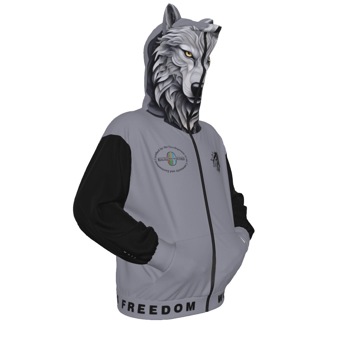 Limitless Wolf Hood - Grey & Black