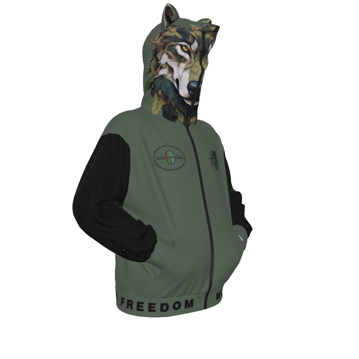 Limitless Wolf Hood - Camo Green