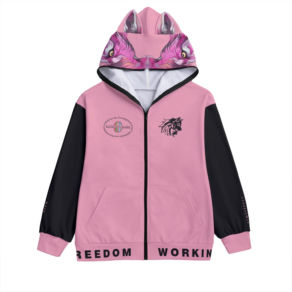 Limitless Wolf Hood - Pink & Black