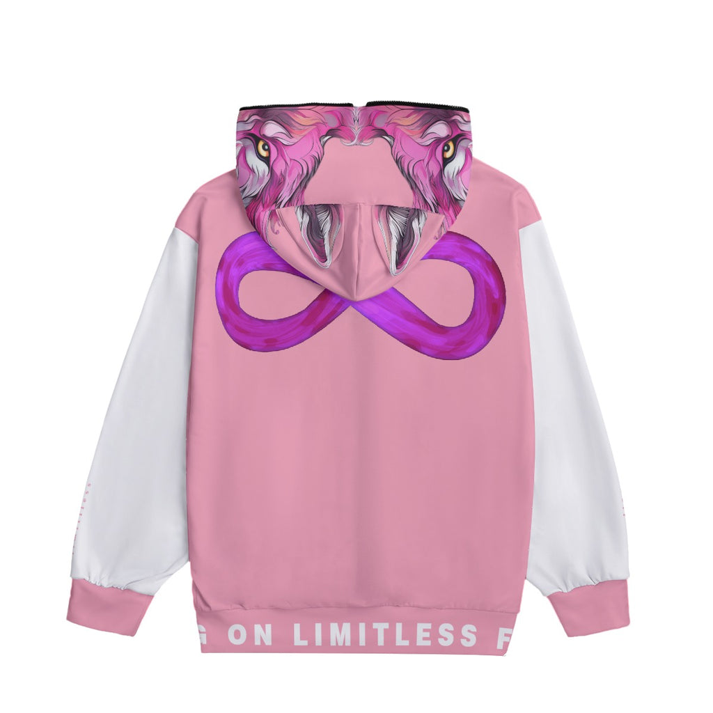 Limitless Wolf Hood - White & Pink