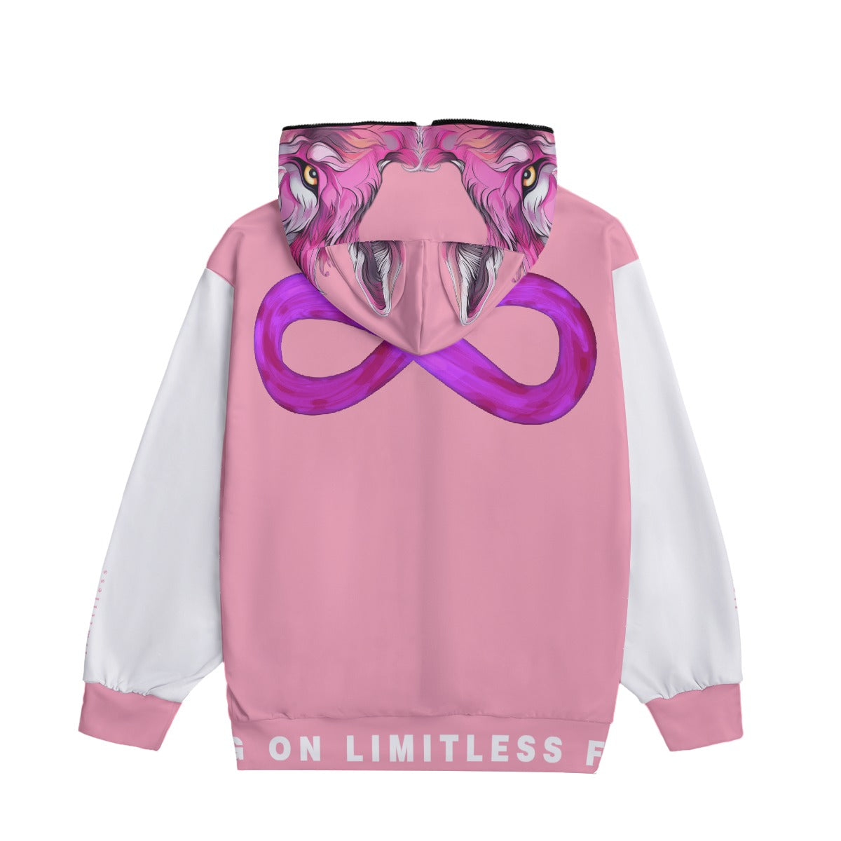 Limitless Wolf Hood - White & Pink