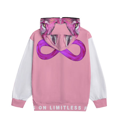 Limitless Wolf Hood - White & Pink