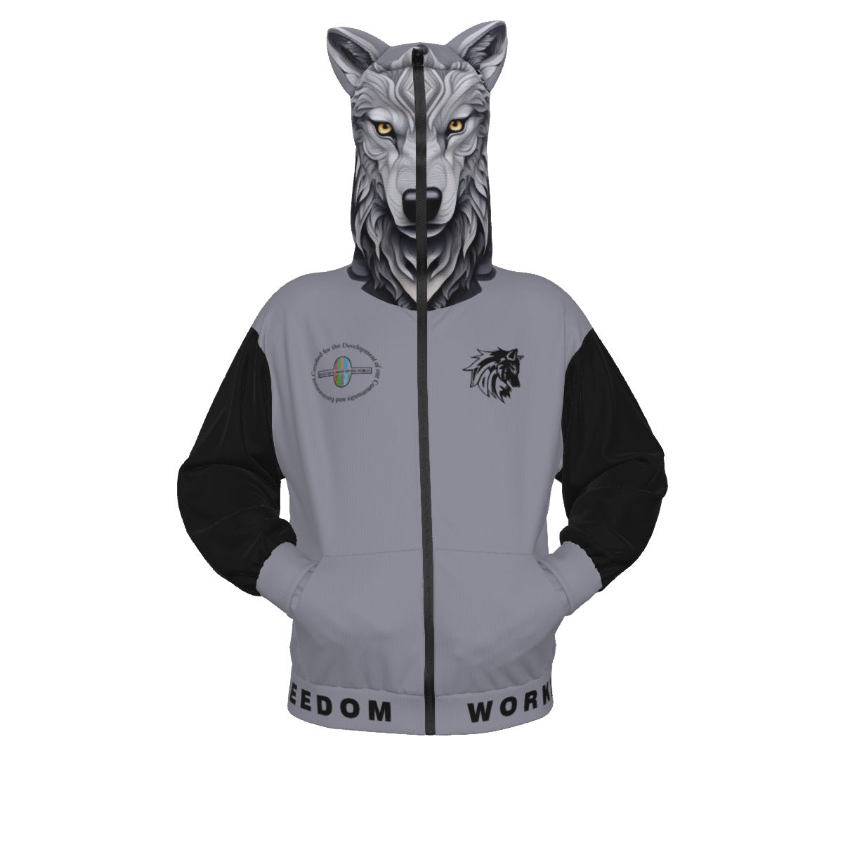 Limitless Wolf Hood - Grey & Black