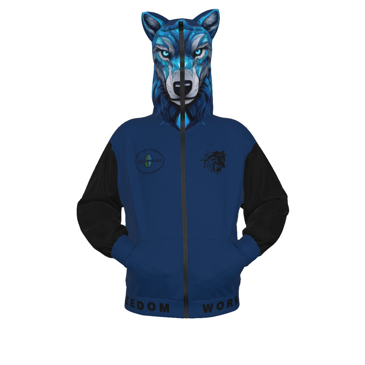 Limitless Wolf Hood - Black & Blue